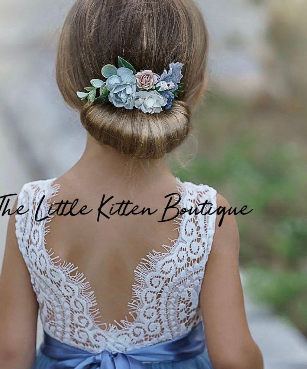 Hair Combs with Flowers for Weddings / Hair Accessories - The Little Kitten Boutique