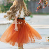 Fall Inspired Burnt Orange short sleeve flower girl dress - The Little Kitten Boutique