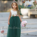 Sleeveless Tulle and Lace Flower Girl Dress - The Little Kitten Boutique