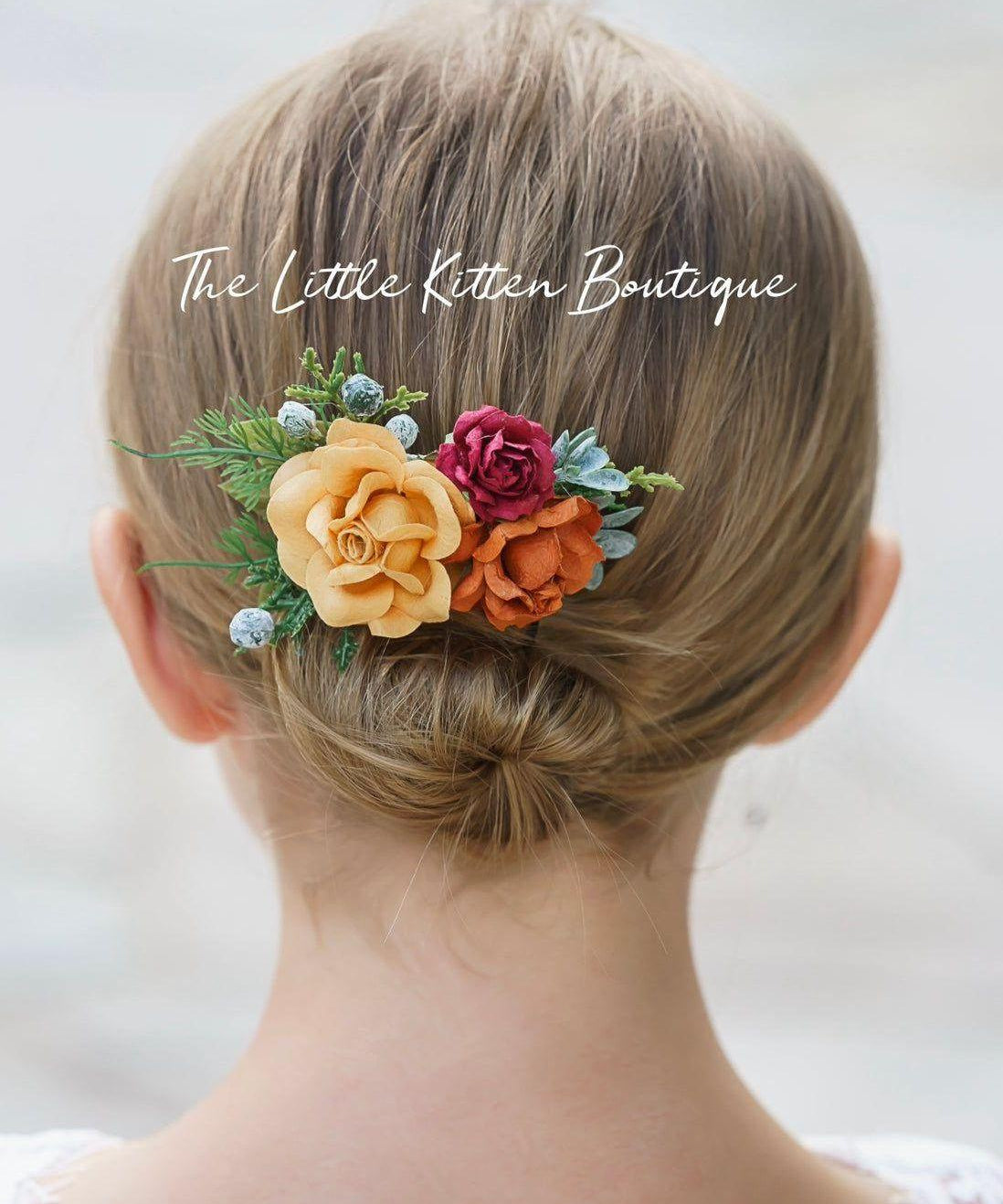 Fall inspired, floral Hair Combs for Weddings - The Little Kitten Boutique