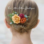 Fall inspired, floral Hair Combs for Weddings - The Little Kitten Boutique