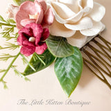 Hair Combs with Flowers for Weddings - The Little Kitten Boutique