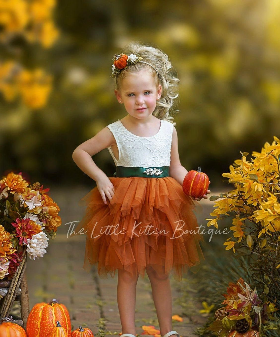 Cute as a Pumpkin - Girls Tutu Dress - The Little Kitten Boutique