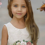 Sleeveless Tulle and Lace Flower Girl Dress - The Little Kitten Boutique