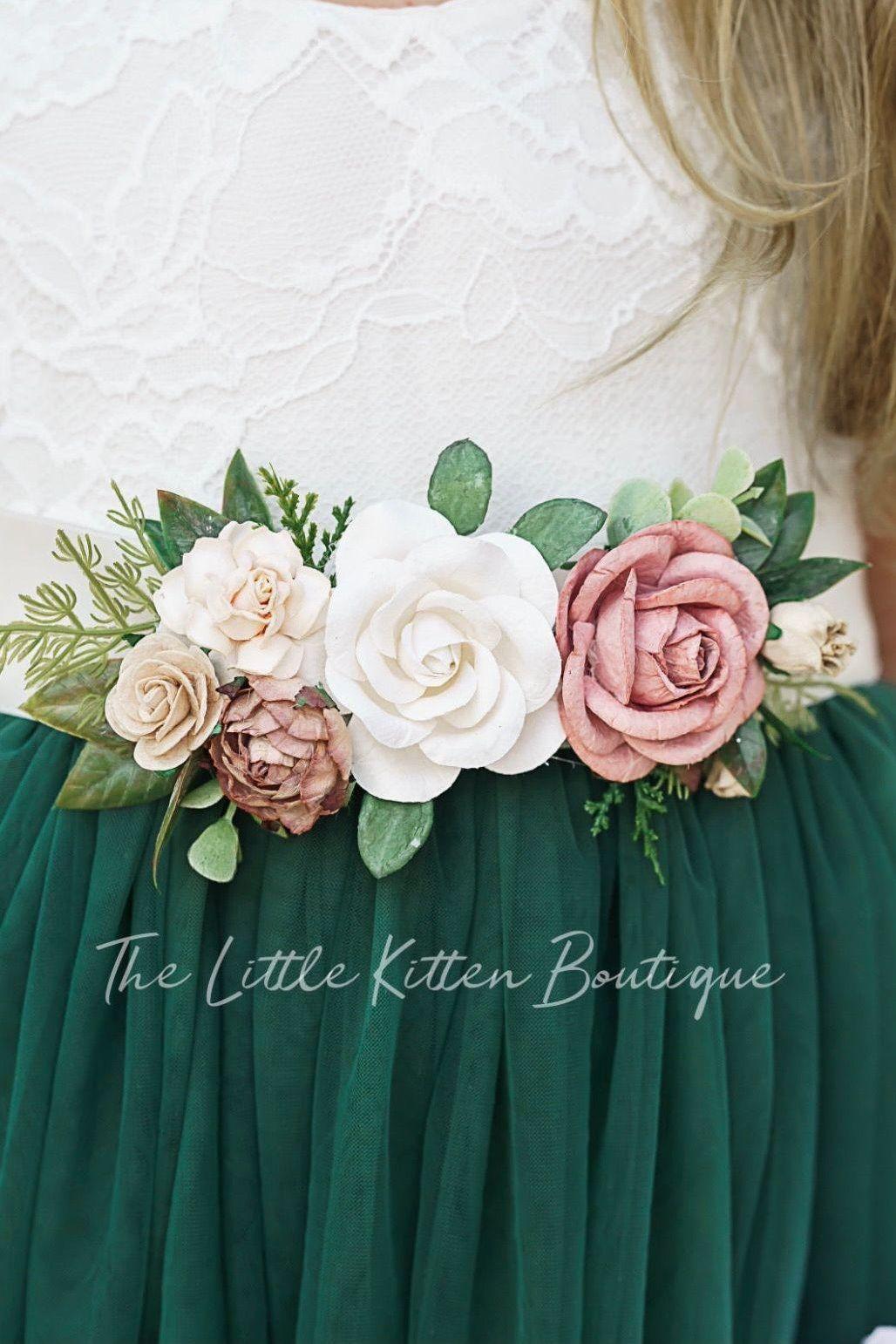 Forest Green, Prima Pink and Mauve Flower Girl Dresses - The Little Kitten Boutique