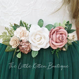 Forest Green, Prima Pink and Mauve Flower Girl Dresses - The Little Kitten Boutique