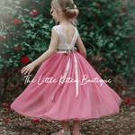 Tulle and Lace Flower Girl Dress - The Little Kitten Boutique