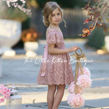 Flower Girl Dress / Special Occasion Dress for Girls, with Ruffle Sleeve - The Little Kitten Boutique