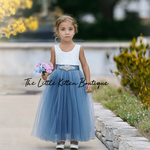 Sleeveless Lace and Tulle Flower Girl Dress - The Little Kitten Boutique