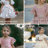 Flower Girl Dress / Special Occasion Dress for Girls, with Ruffle Sleeve - The Little Kitten Boutique