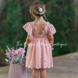 Flower Girl Dress / Special Occasion Dress for Girls, with Ruffle Sleeve - The Little Kitten Boutique