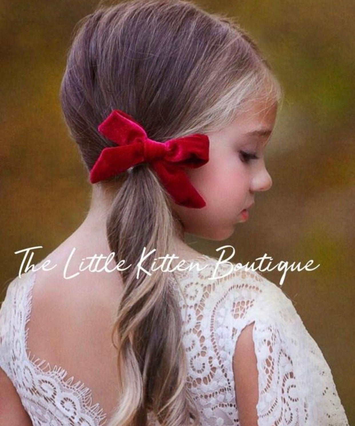 Velvet Hair Bows - The Little Kitten Boutique