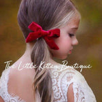 Velvet Hair Bows - The Little Kitten Boutique