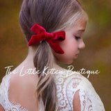 Velvet Hair Bows - The Little Kitten Boutique