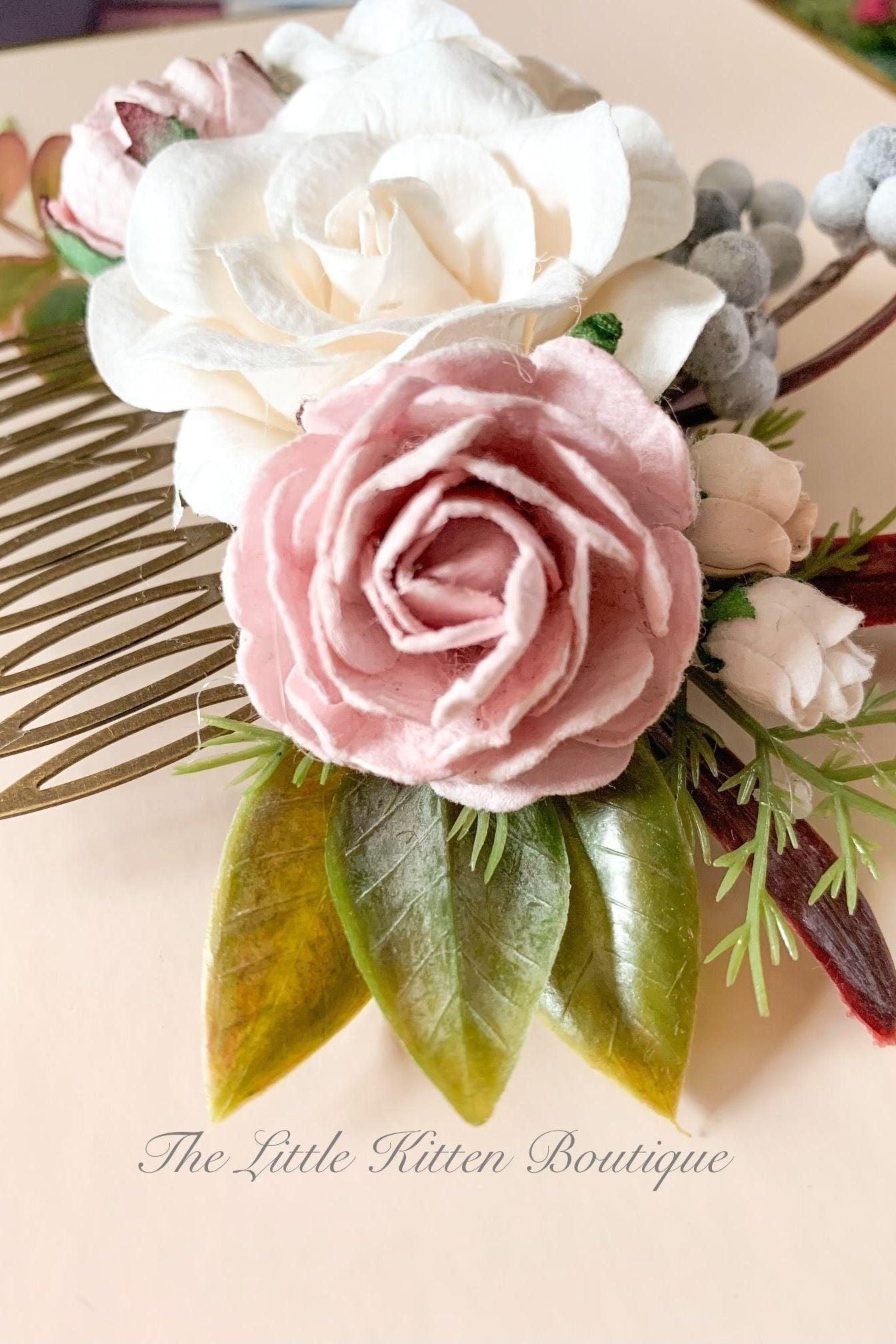 Floral Hair Combs / Wedding Hair Accessories - The Little Kitten Boutique