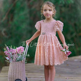 Flower Girl Dress / Special Occasion Dress for Girls, with Ruffle Sleeve - The Little Kitten Boutique