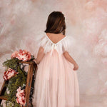 Blush Tulle High Low Flower Girl Dress / Girls Special Occasion Dress - The Little Kitten Boutique