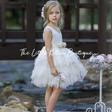 Tulle and lace flower girl dress / special occasion dress - The Little Kitten Boutique