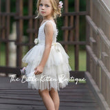 Tulle and lace flower girl dress / special occasion dress - The Little Kitten Boutique